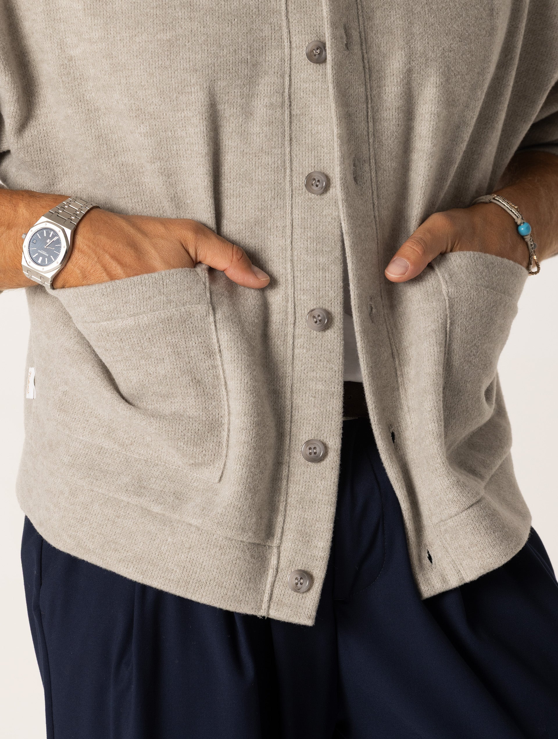 SABURO CARDIGAN IN GREIGE