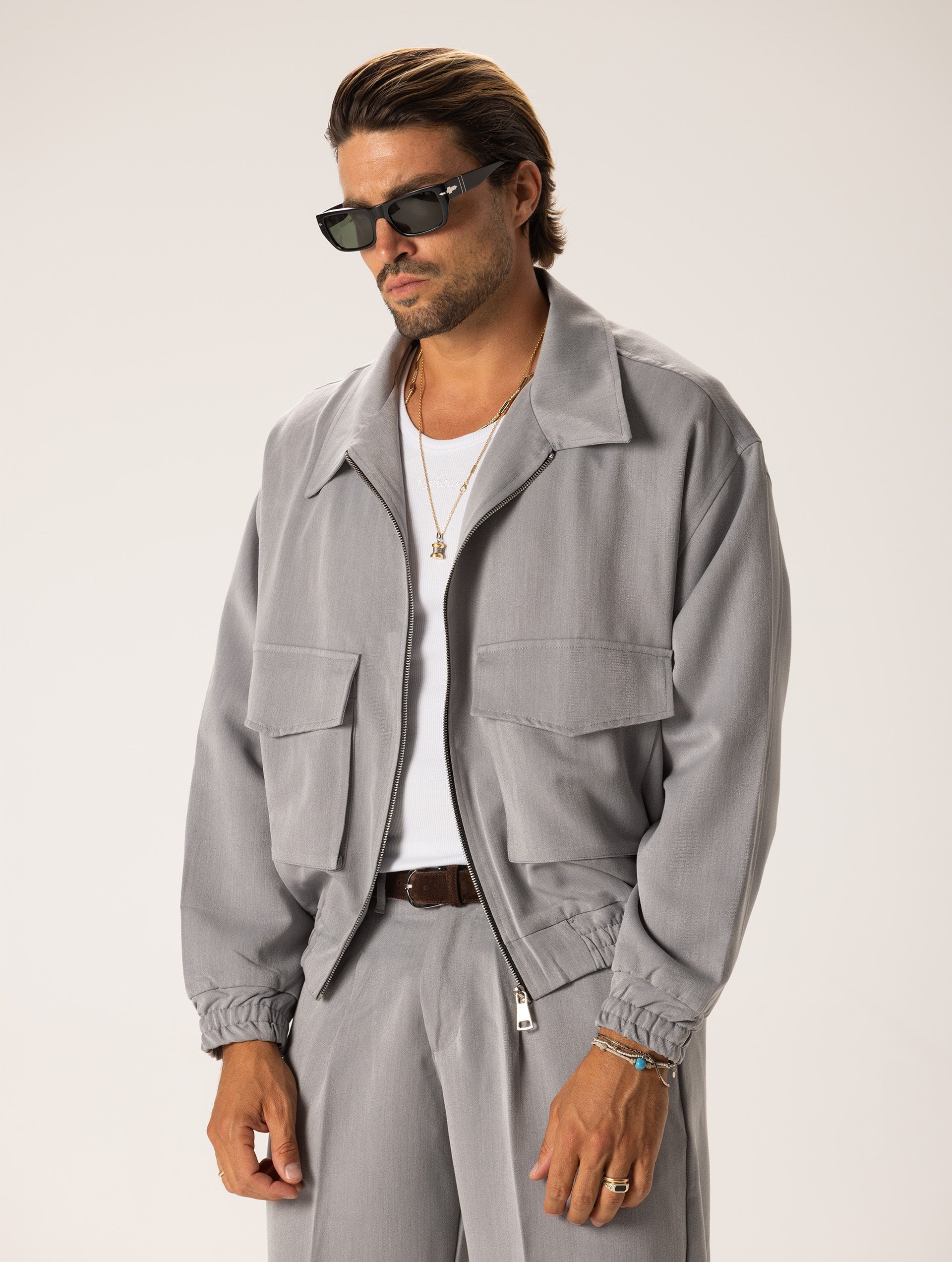 JORDAN JACKET IN LIGHT GREY