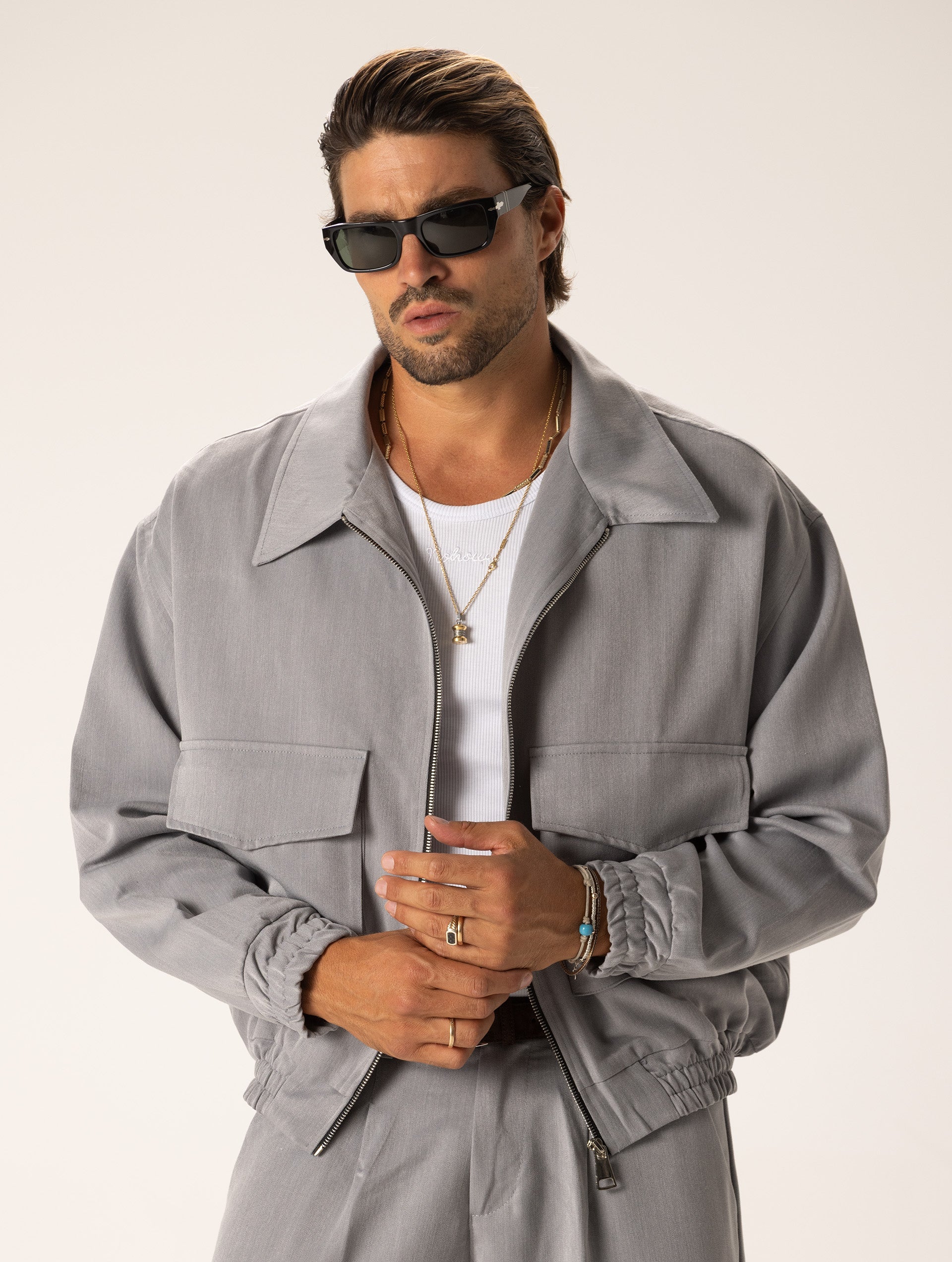 JORDAN JACKET IN LIGHT GREY