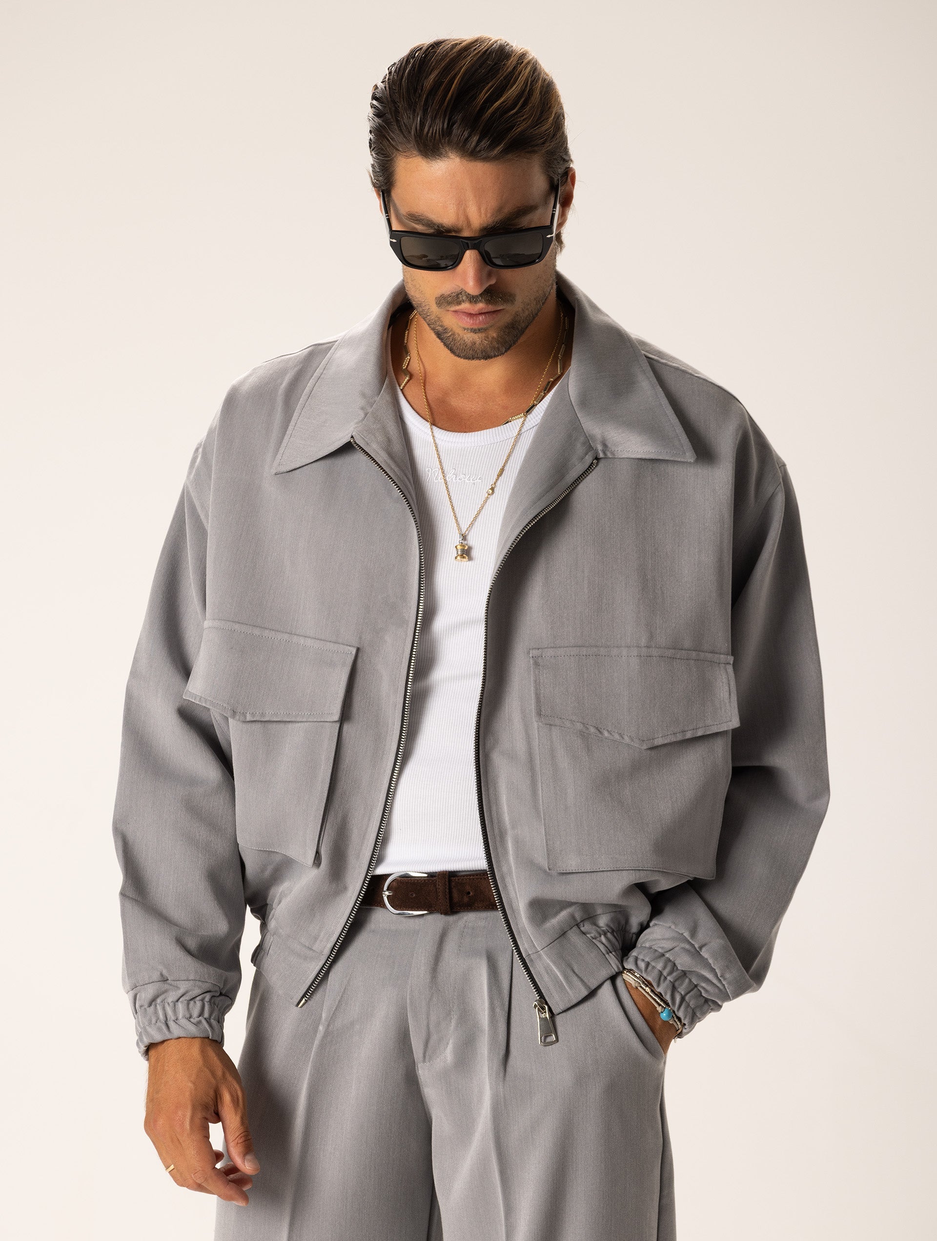 JORDAN JACKET IN LIGHT GREY