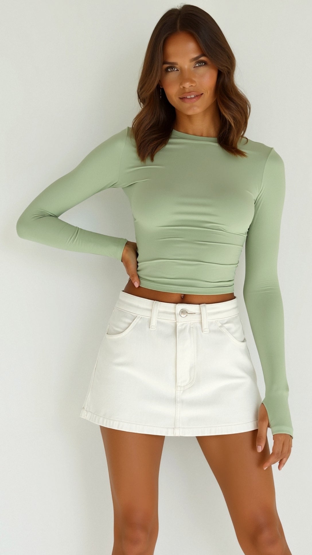 Karen Long-Sleeve Crop Top