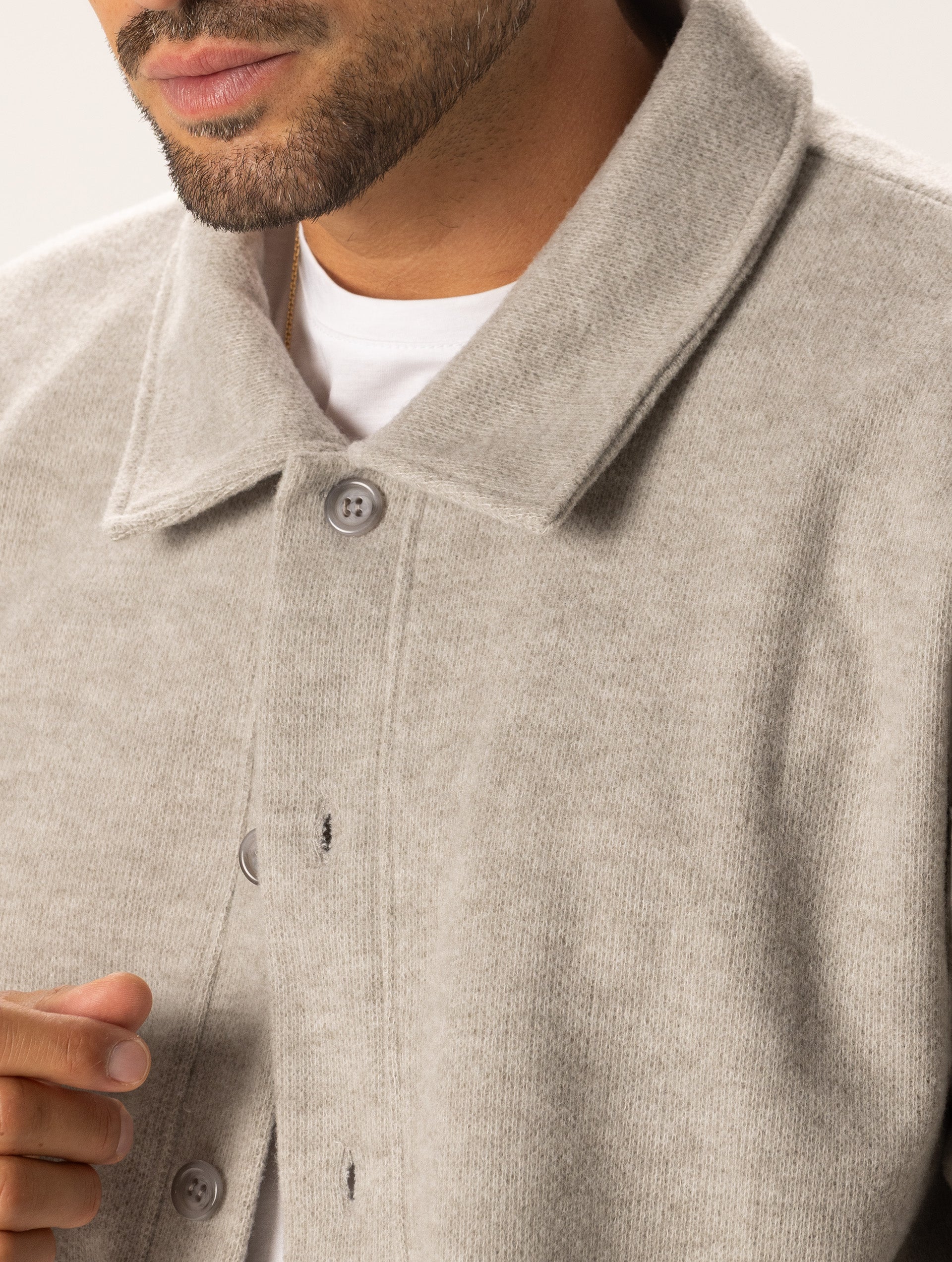 SABURO CARDIGAN IN GREIGE