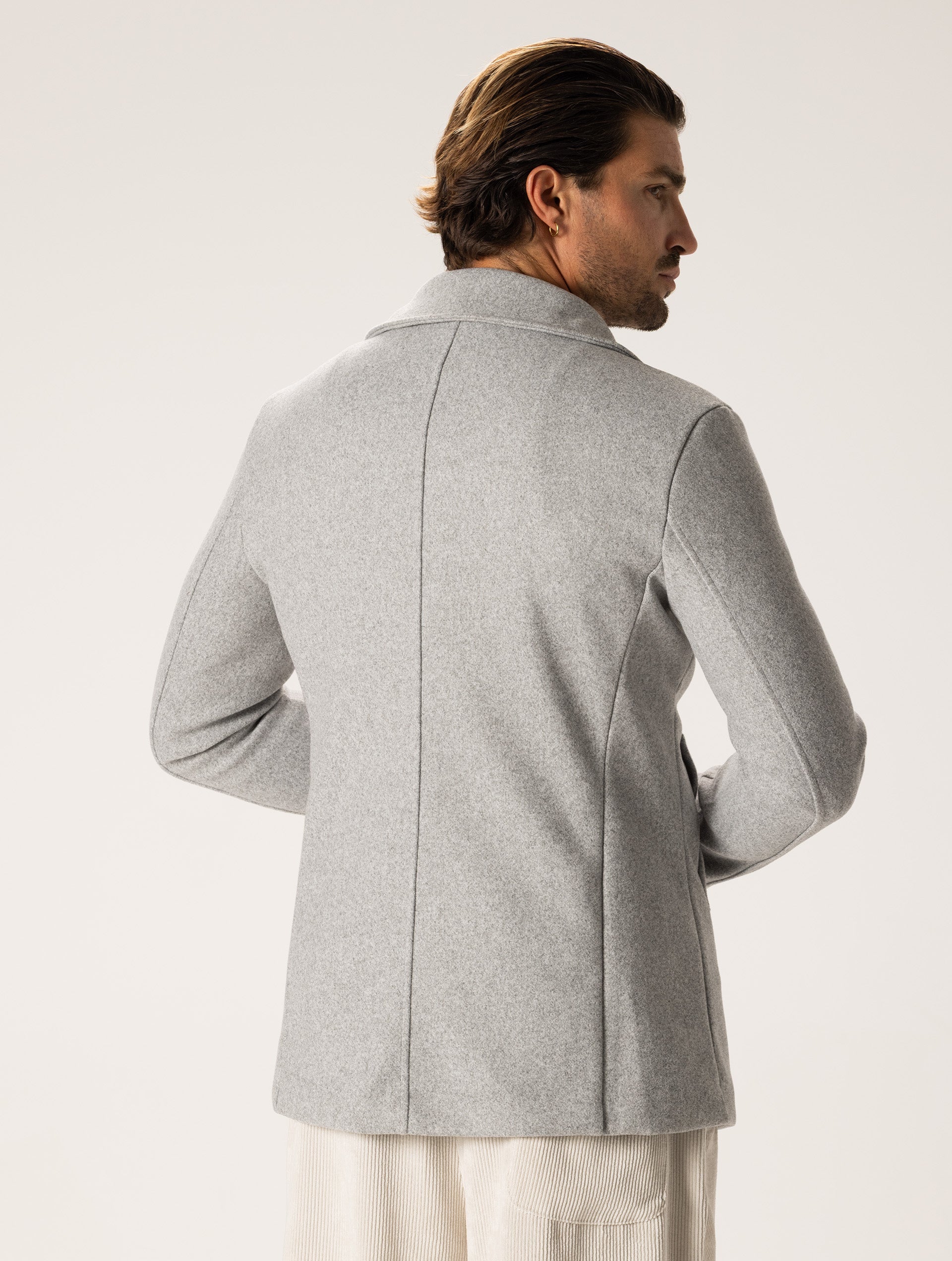 BOONE DOUBLE BREASTED COAT IN GREY
