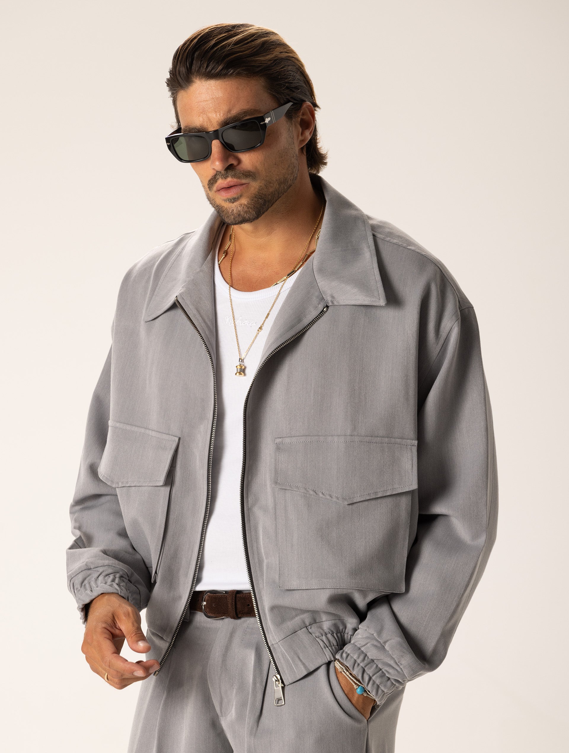 JORDAN JACKET IN LIGHT GREY