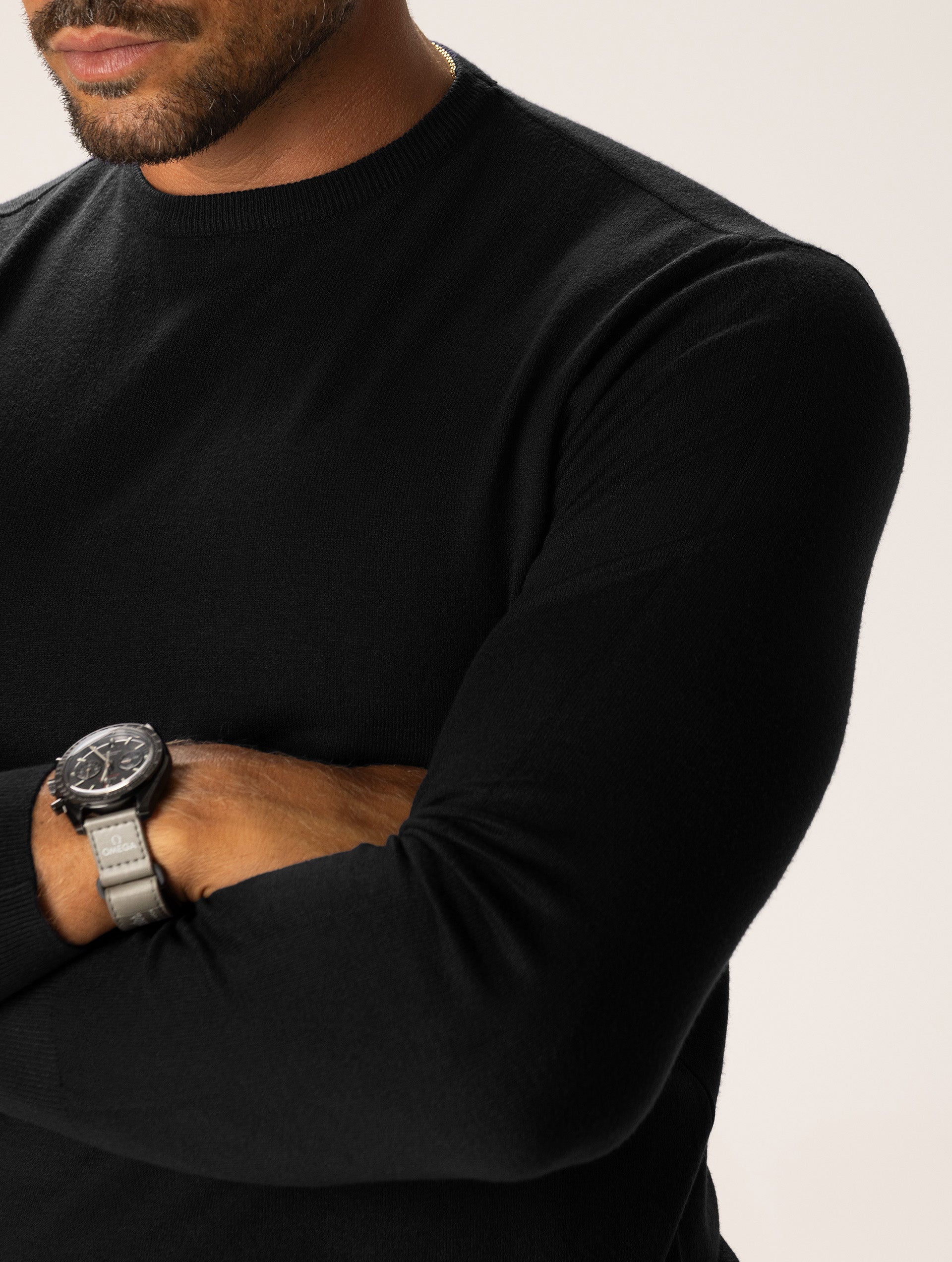 ALAN CREWNECK SWEATER IN BLACK