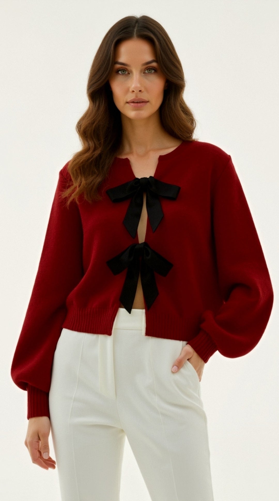 Cynthia Bow-Tie Knit Top